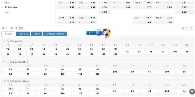Tỉ lệ kèo trận Đức vs Bồ Đào Nha, 2h00 ngày 5/6