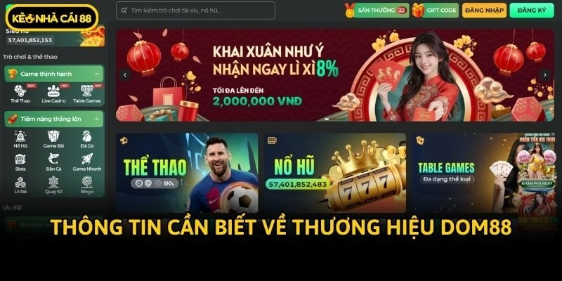 Thông tin cần biết về thương hiệu Dom88